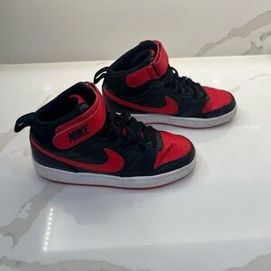 Nike Court Borough Sneakers Mid 2 "Black/Red" Youth 4.5Y CD7782 003 gently worn